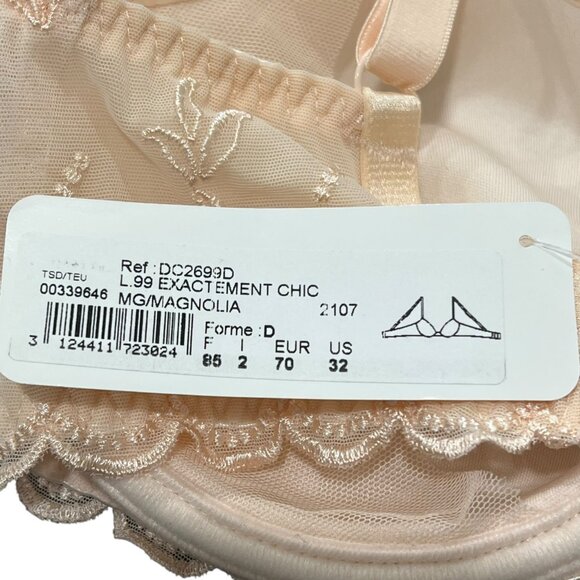 Antinéa Lingerie Exactement Chic Bra 32D Magnolia Embroidered Underwire NWT - Picture 5 of 6
